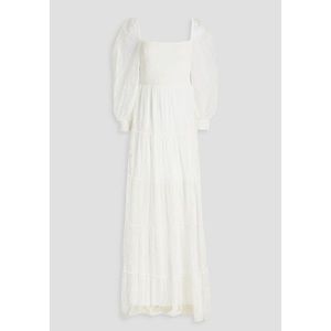 Alice + Olivia Cooper Smocked Bodice Maxi Dress White NWT